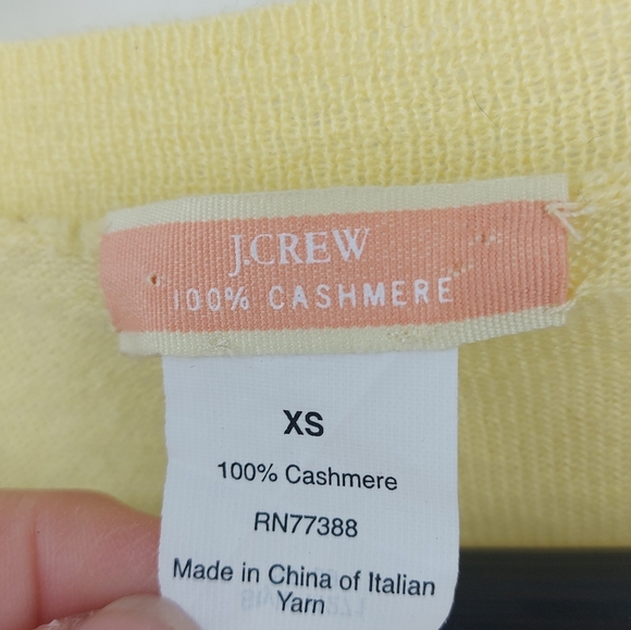J.Crew Cashmere Yellow Cardigan Size XS - Picture 2 of 3